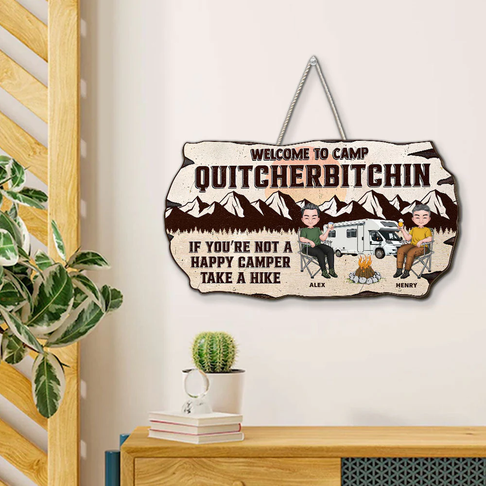 Welcome To Camp Quitcherbitchin - Personalized Custom Wood Sign - Image 3