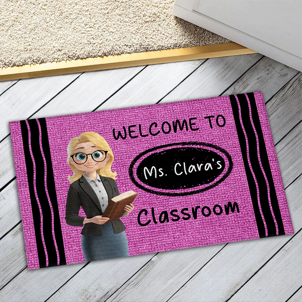 Welcome To Classroom - Personalized Custom Doormat - Image 2