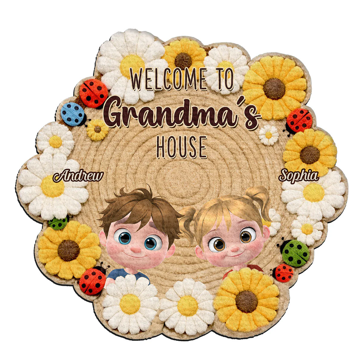Welcome To Grandma Home - Personalized Custom Doormat