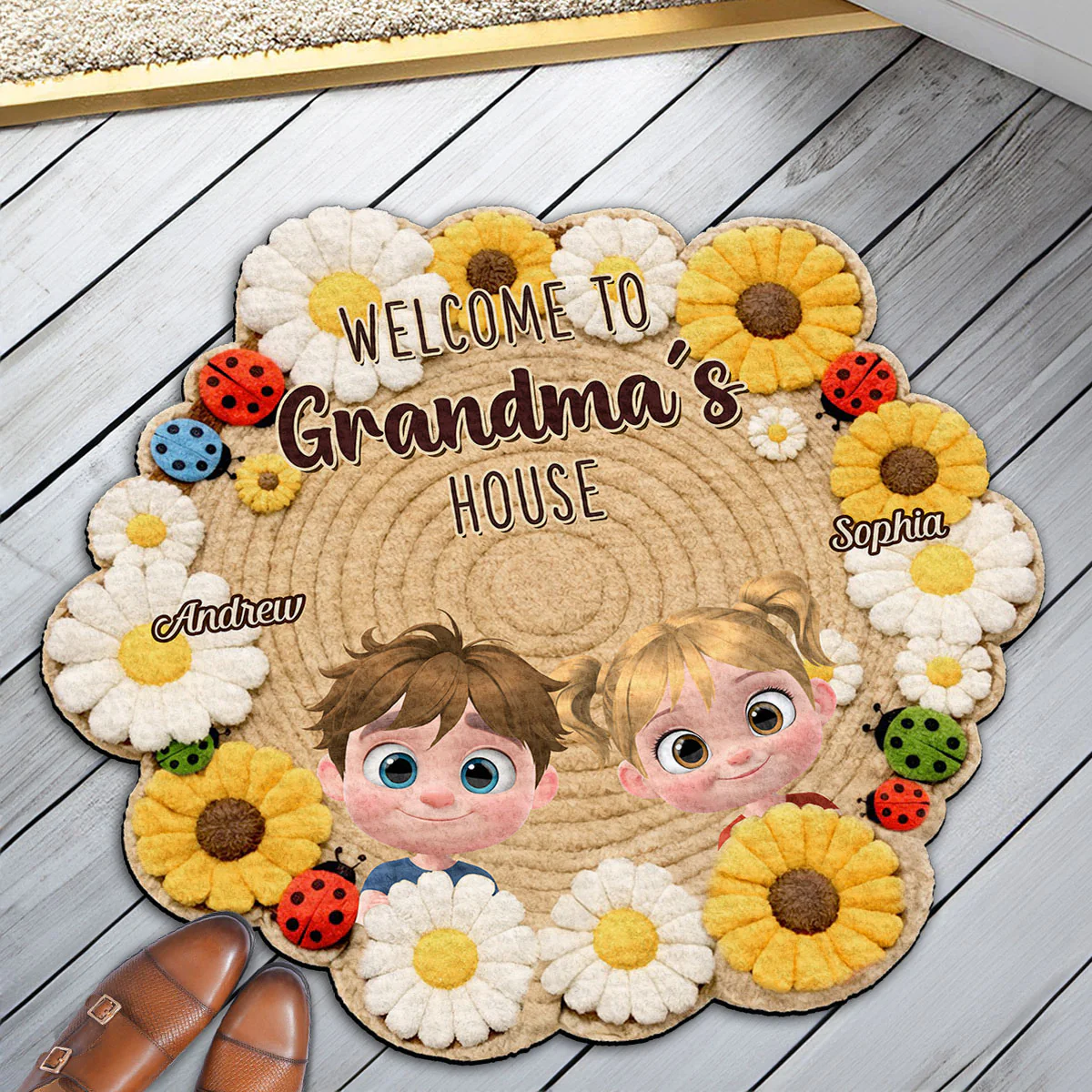 Welcome To Grandma Home - Personalized Custom Doormat - Image 2