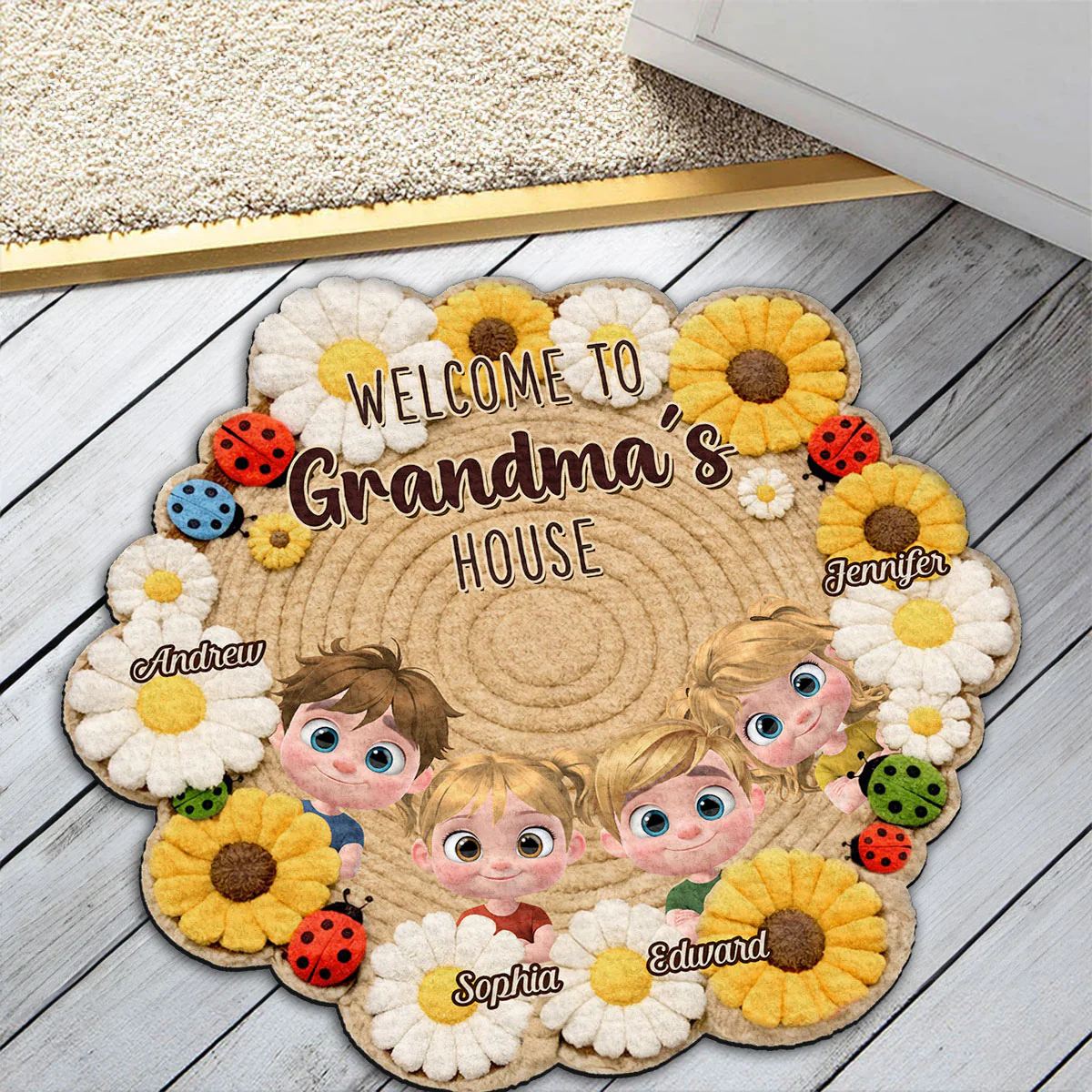 Welcome To Grandma Home - Personalized Custom Doormat - Image 5