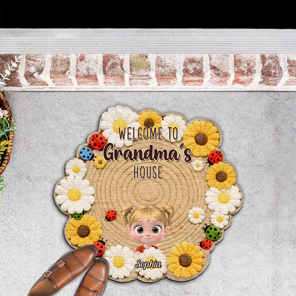 Welcome To Grandma Home - Personalized Custom Doormat - Image 6