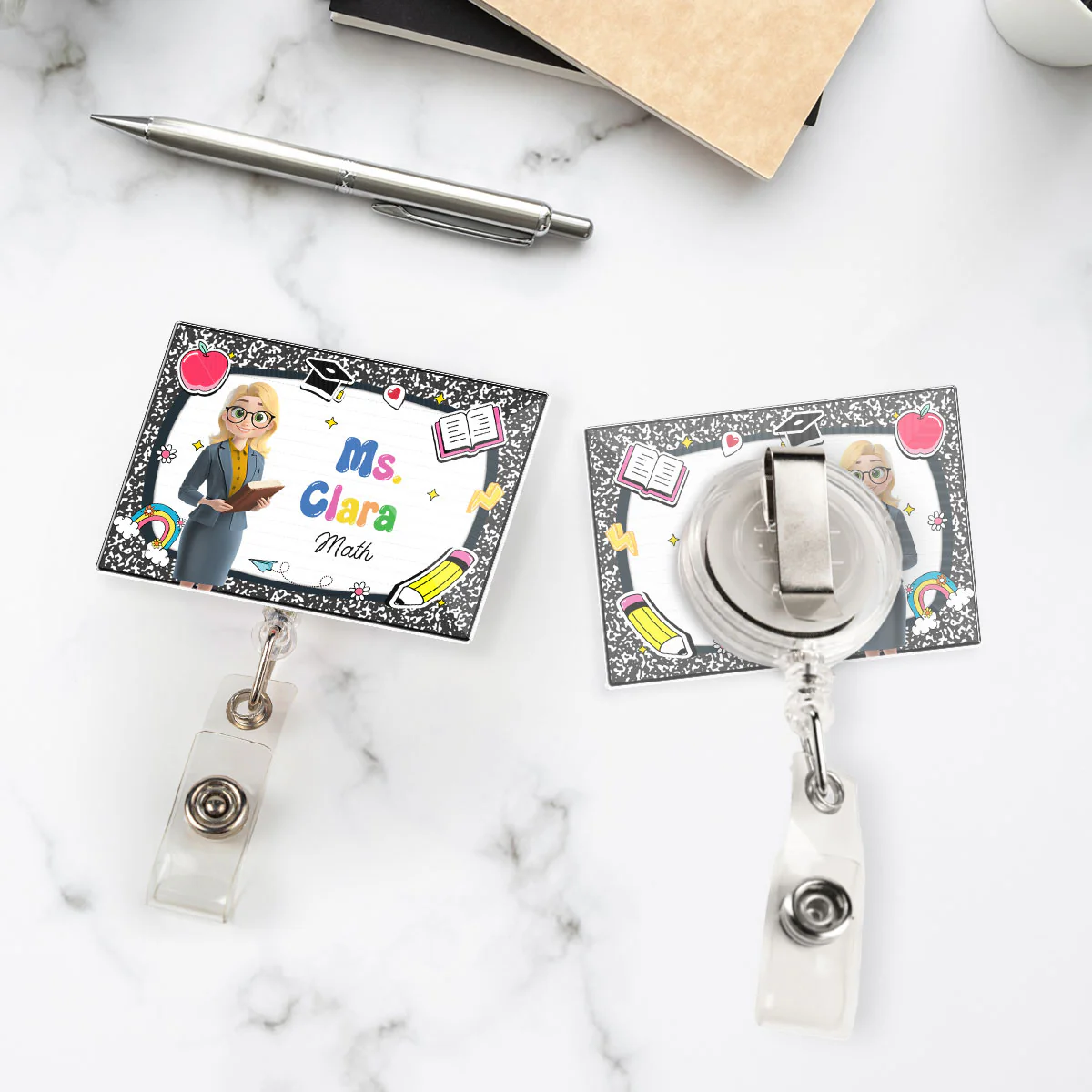 Welcome To My Class - Personalized Custom Acrylic Badge Reel - Image 4