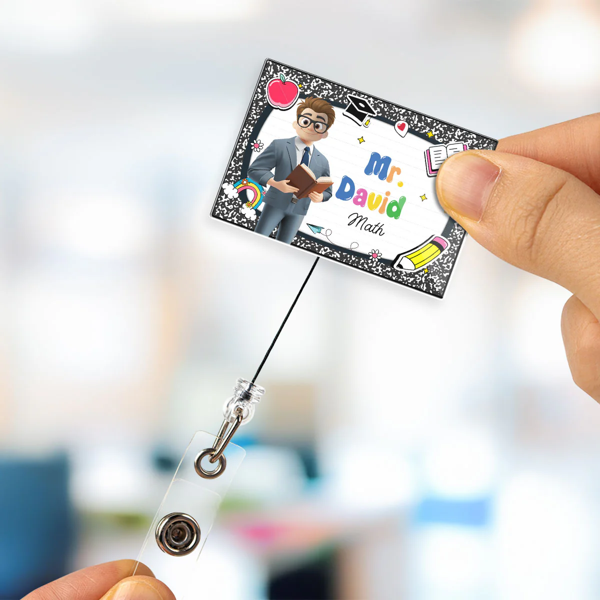 Welcome To My Class - Personalized Custom Acrylic Badge Reel - Image 5