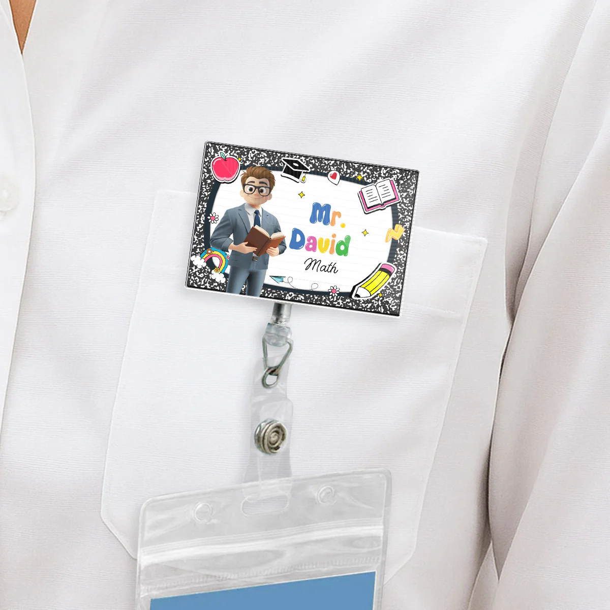 Welcome To My Class - Personalized Custom Acrylic Badge Reel - Image 6