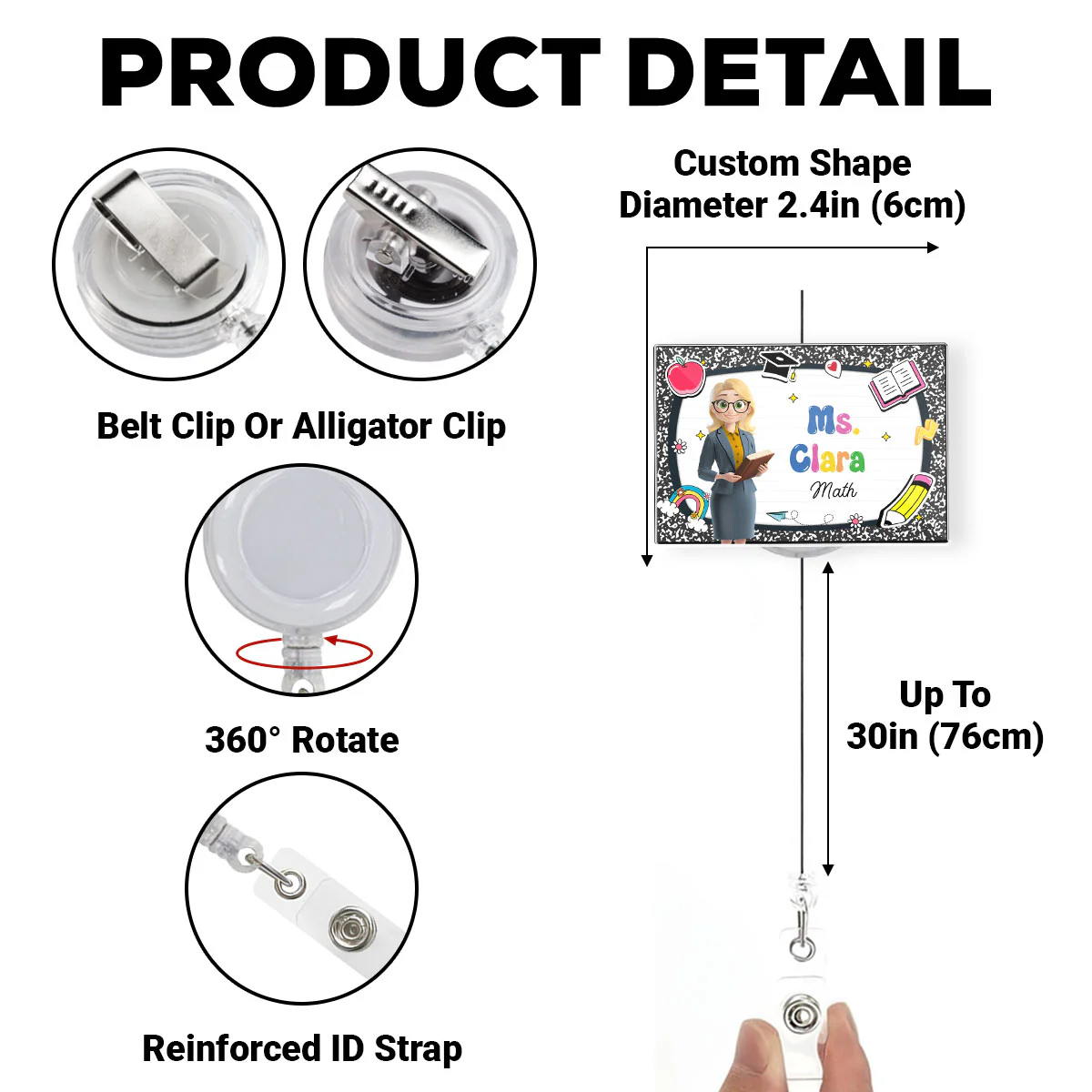 Welcome To My Class - Personalized Custom Acrylic Badge Reel - Image 7