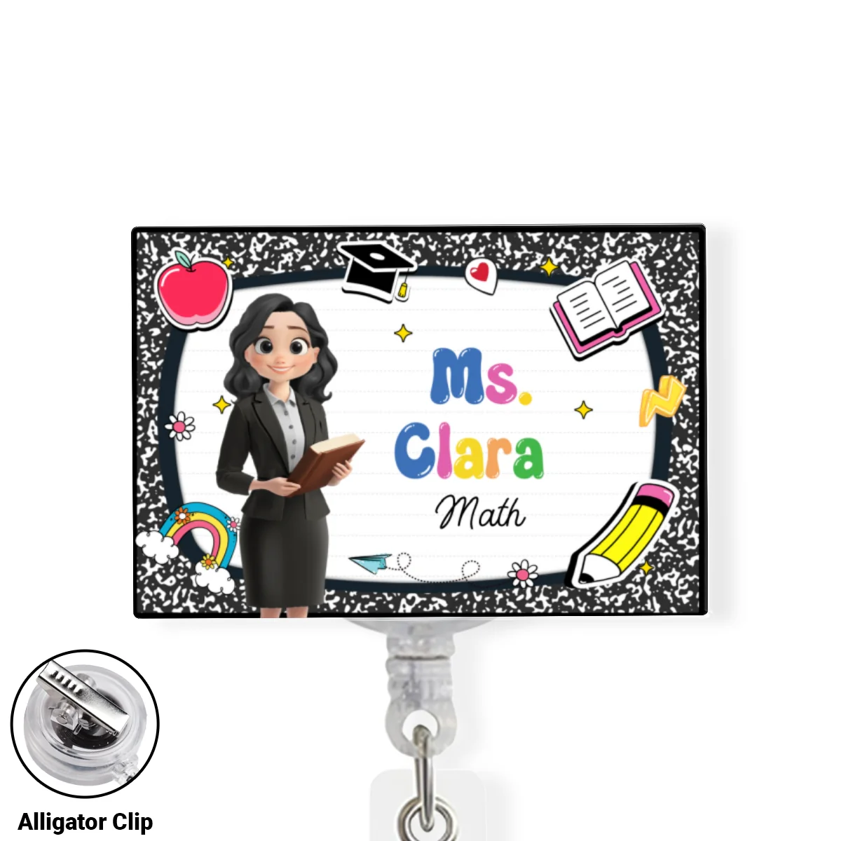 Welcome To My Class - Personalized Custom Acrylic Badge Reel - Image 8