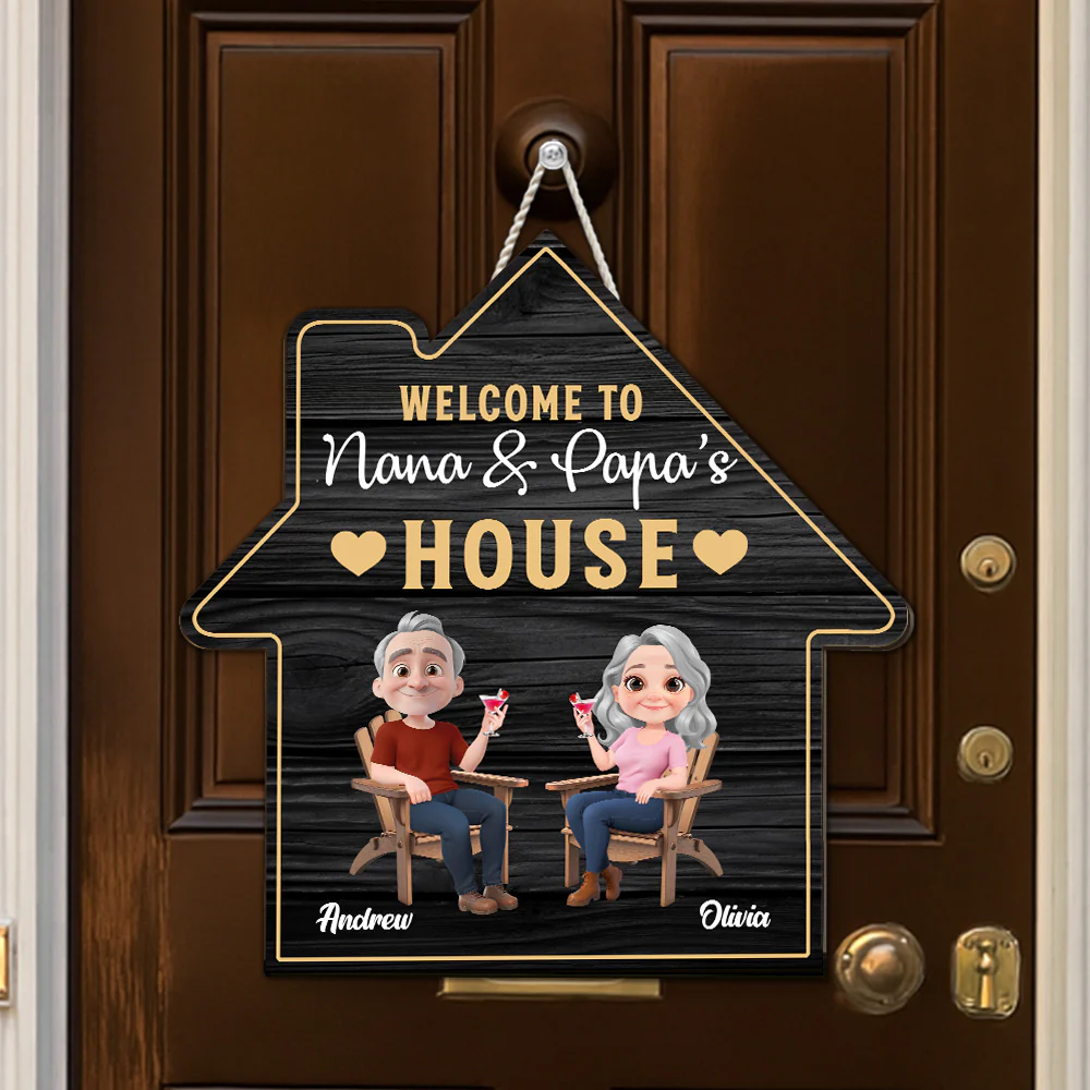 Welcome To Nana & Papa House - Personalized Custom Wood Sign - Image 3