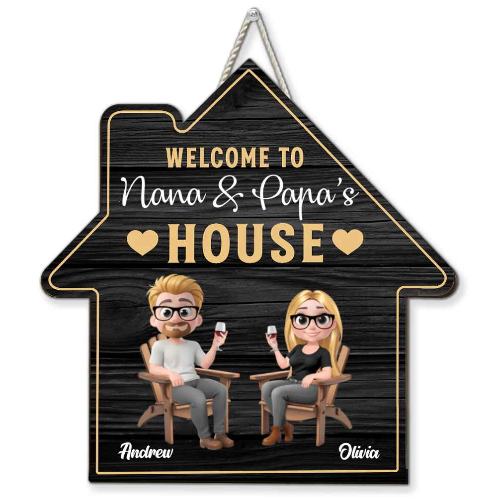 Welcome To Nana & Papa House - Personalized Custom Wood Sign - Image 7