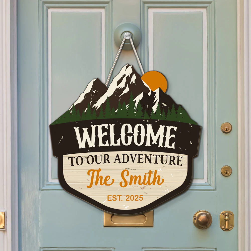 Welcome To Our Adventure - Personalized Custom Wood Sign - Image 3