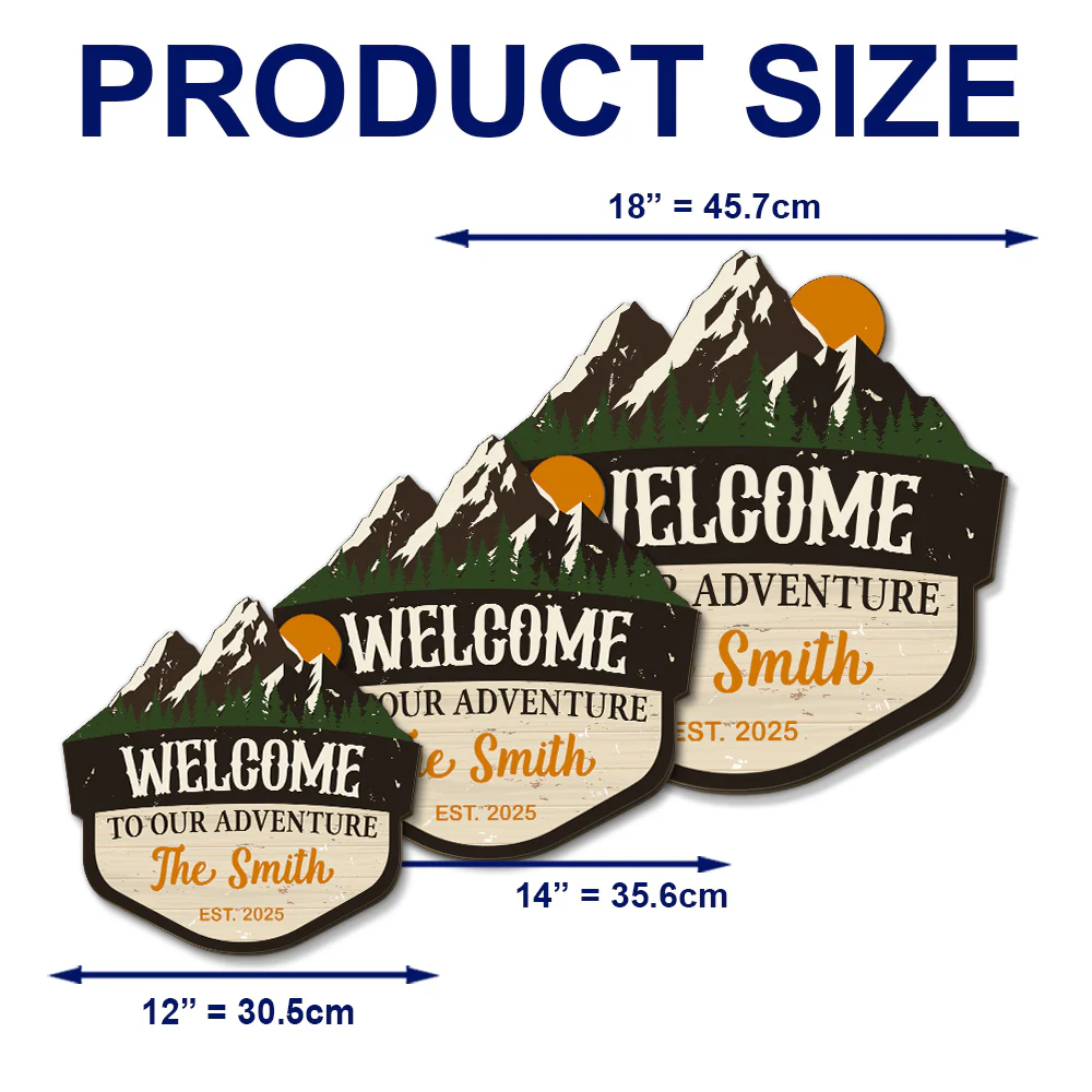 Welcome To Our Adventure - Personalized Custom Wood Sign - Image 6