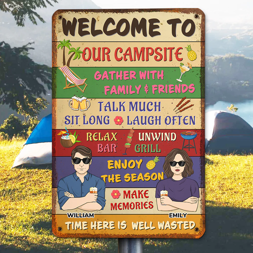 Welcome To Our Backyard Bar - Personalized Custom Metal Sign - Image 5