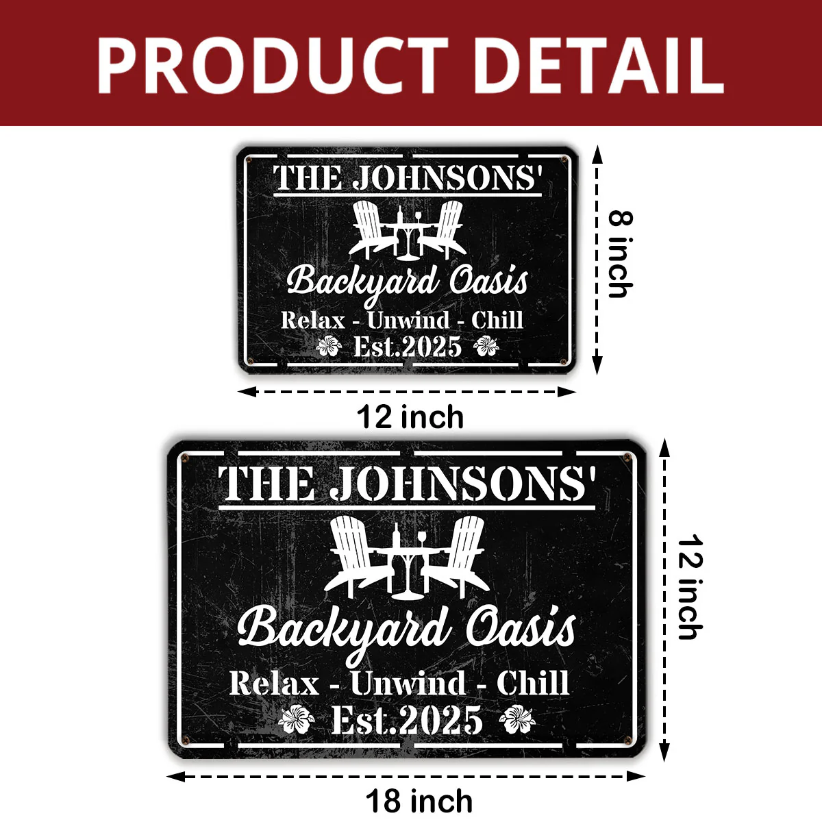 Welcome To Our Backyard Oasis - Personalized Custom Metal Sign - Image 7