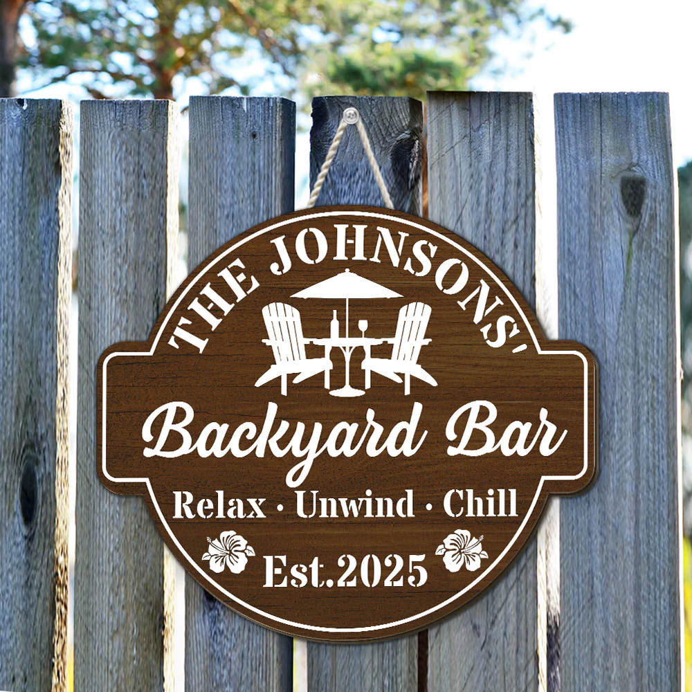 Welcome To Our Backyard Oasis - Personalized Custom Wood Sign - Image 2
