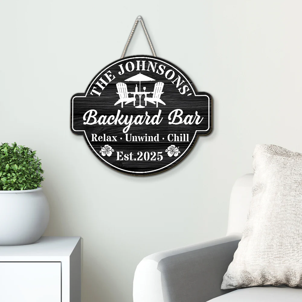 Welcome To Our Backyard Oasis - Personalized Custom Wood Sign - Image 6