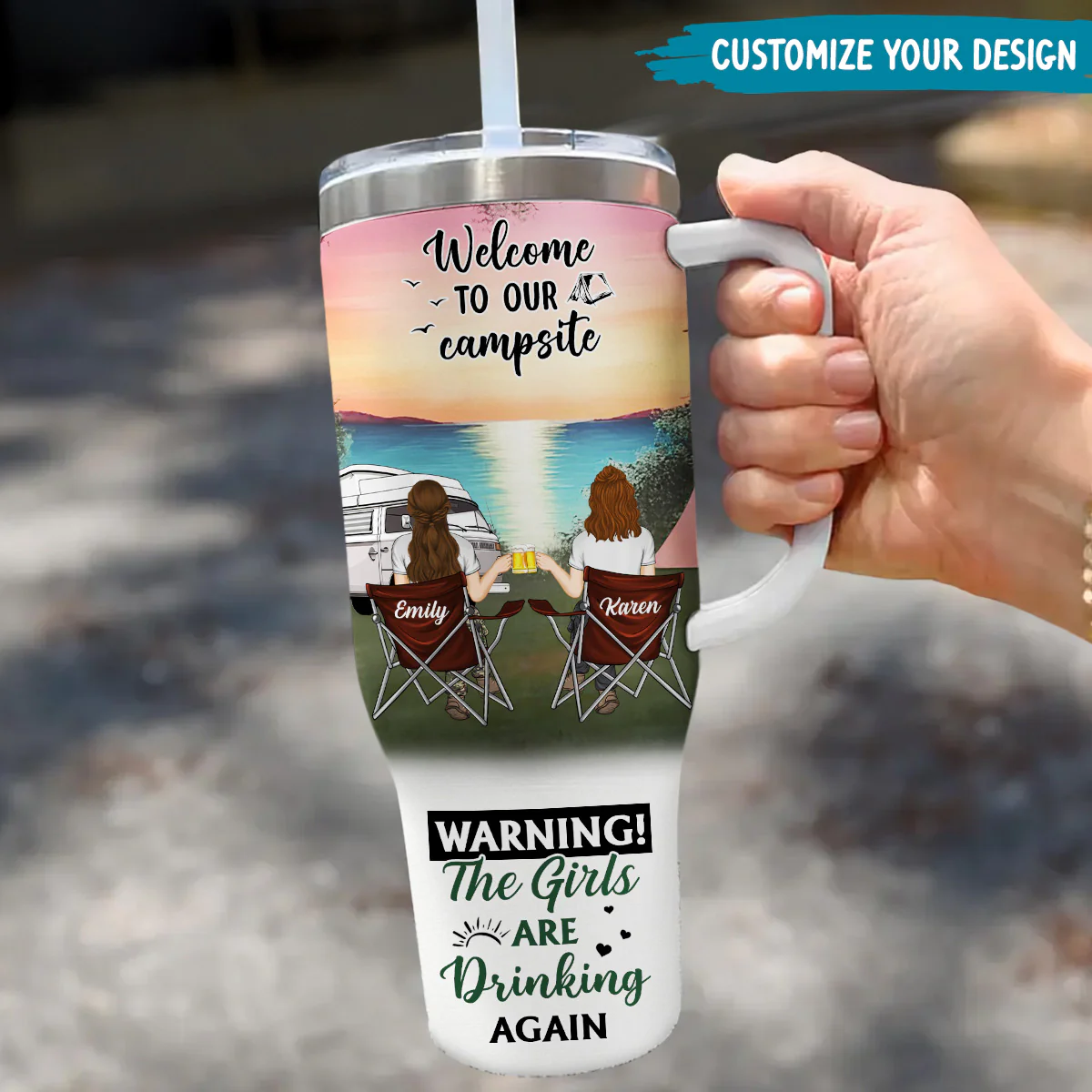 Welcome To Our Campsite - Personalized Custom 40 Oz Tumbler - Image 6