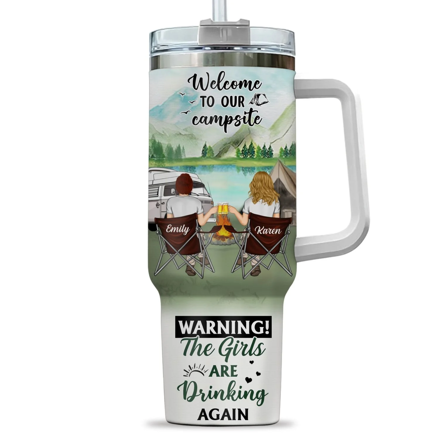 Welcome To Our Campsite - Personalized Custom 40 Oz Tumbler - Image 8