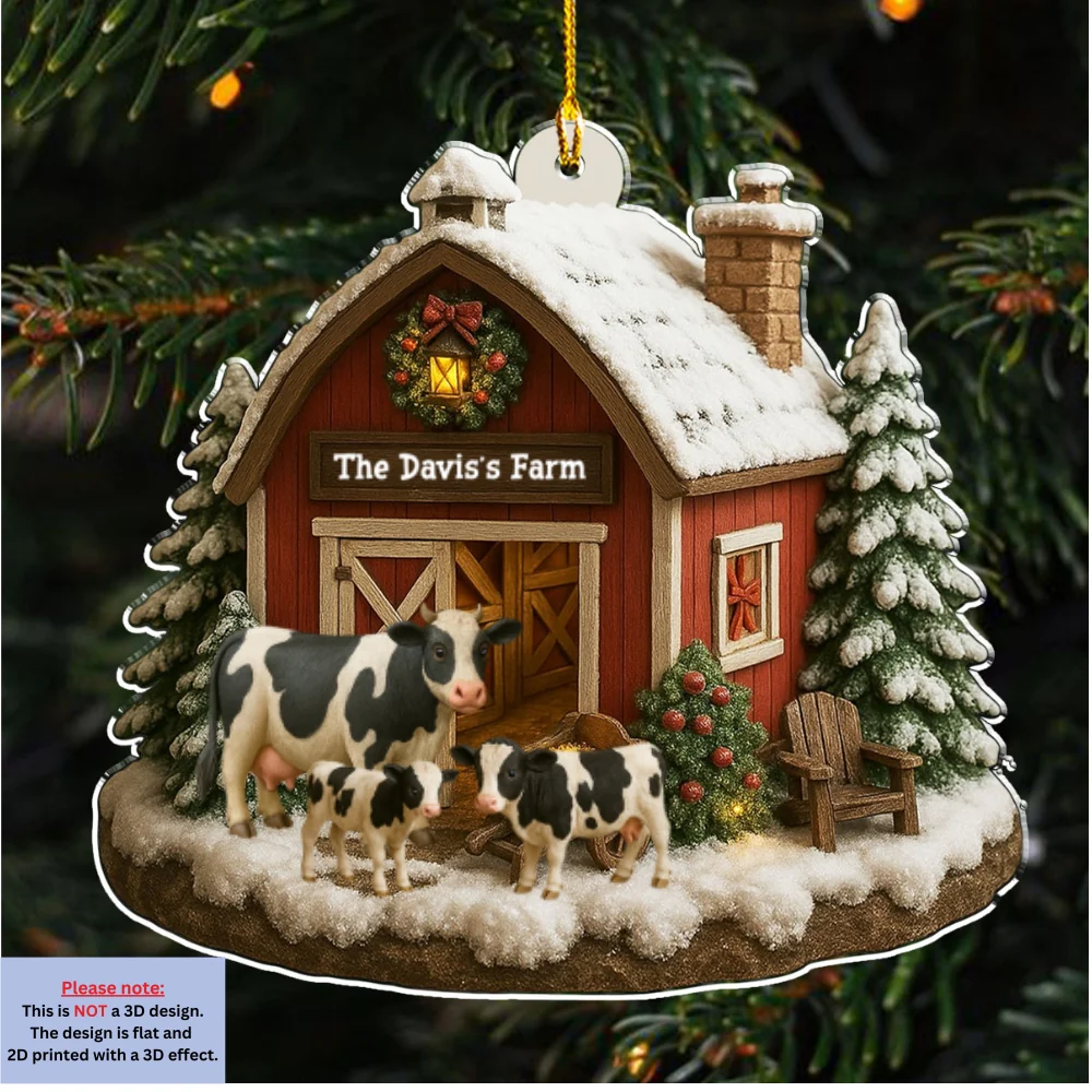 Welcome To Our Cozy Farm - Personalized Custom Acrylic Ornament - Image 6
