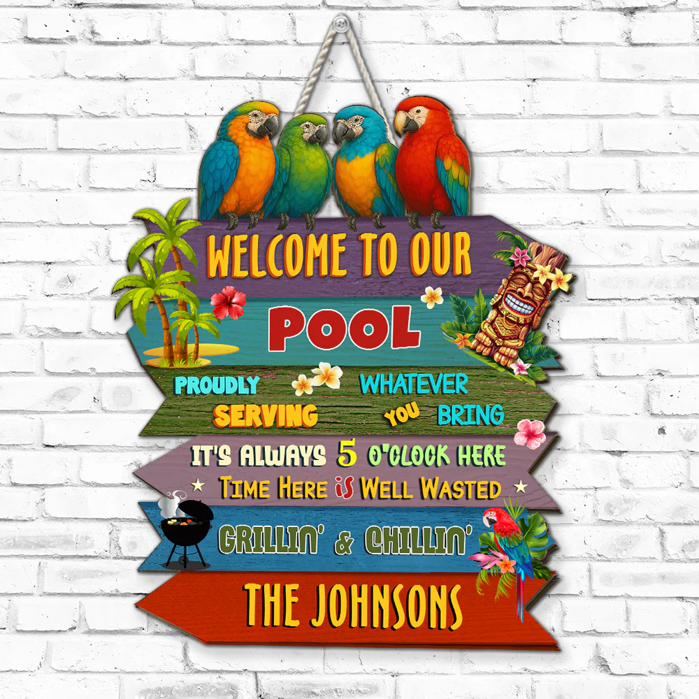Welcome To Our Patio - Personalized Custom Wood Sign - Image 3