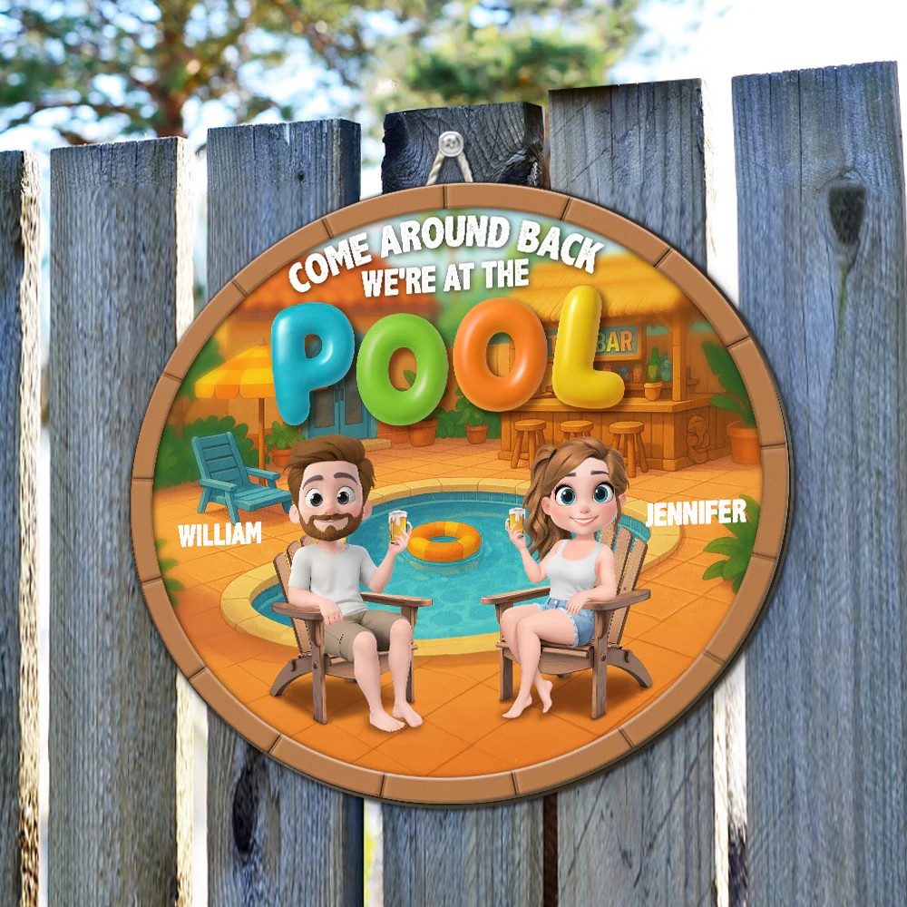 Welcome To Our Pool Paradise- Personalized Custom Wood Sign - Image 4