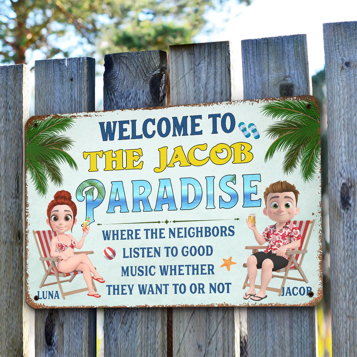 Welcome To Our Pool - Personalized Custom Metal Sign - Image 3