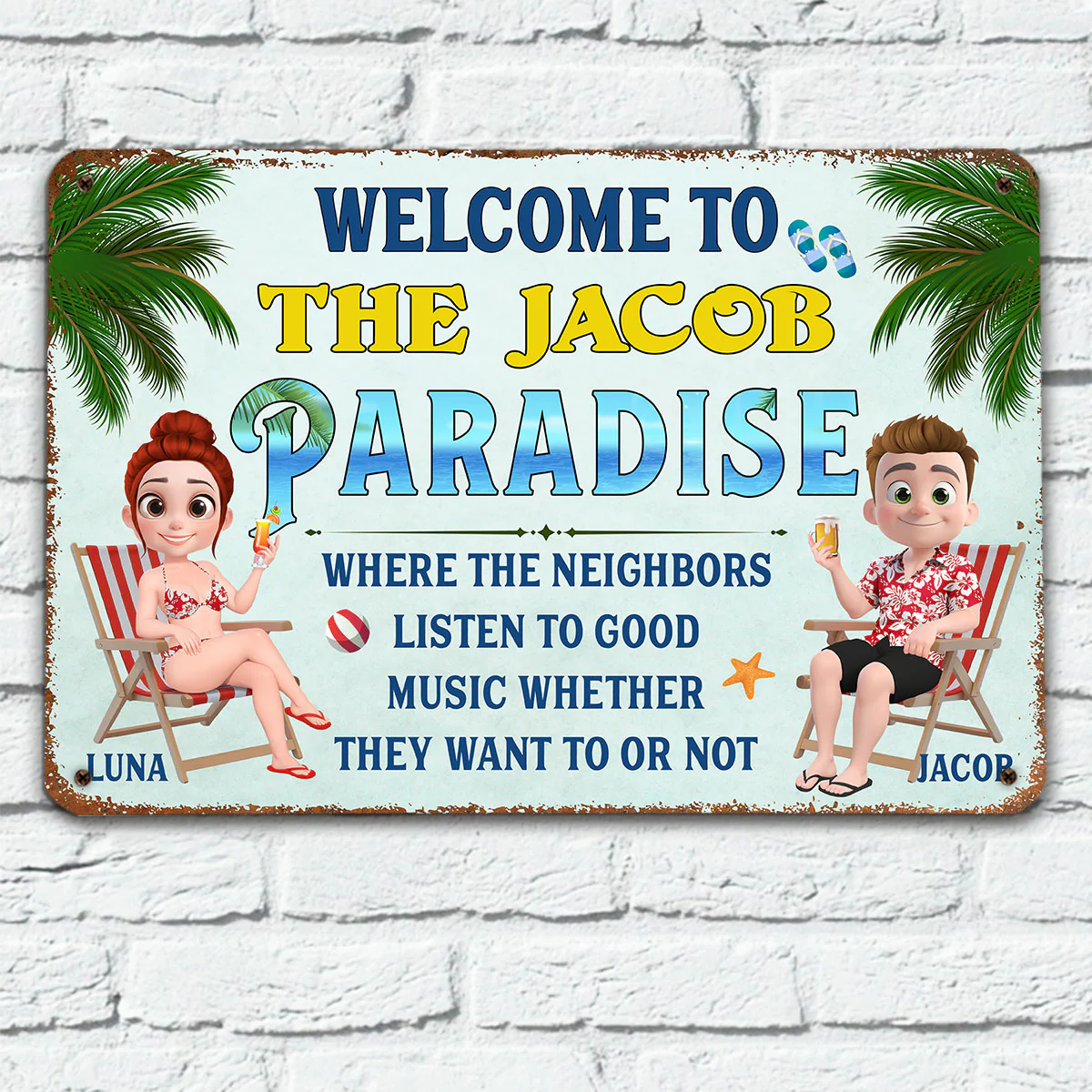 Welcome To Our Pool - Personalized Custom Metal Sign - Image 4