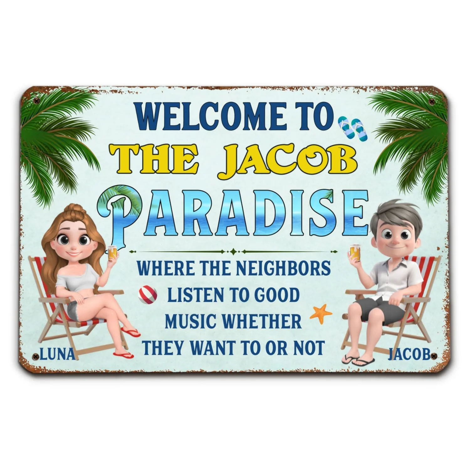 Welcome To Our Pool - Personalized Custom Metal Sign - Image 7