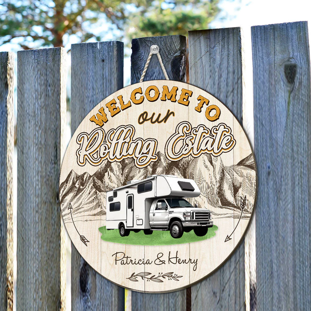 Welcome To Our Rolling Estate - Personalized Custom Wood Sign - Image 2
