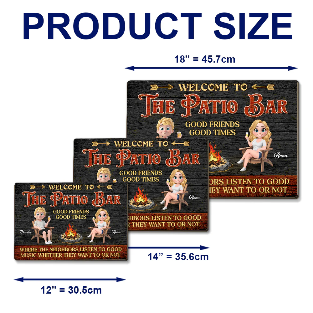 Welcome To The Patio Bar - Personalized Custom Wood Sign - Image 5