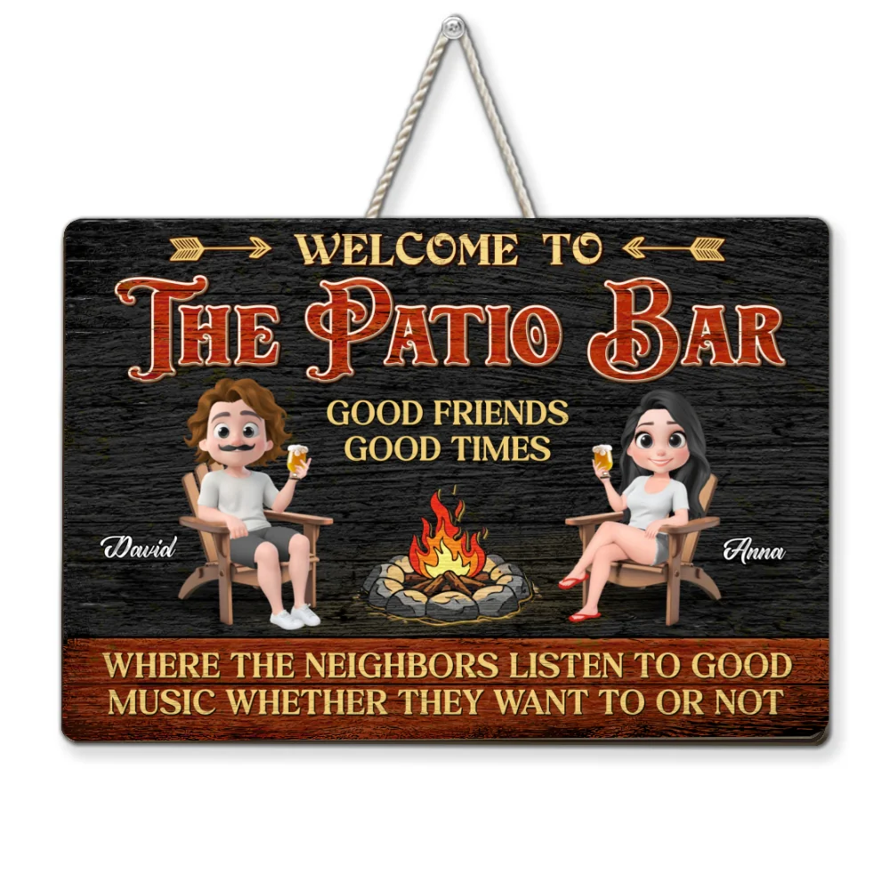 Welcome To The Patio Bar - Personalized Custom Wood Sign - Image 6