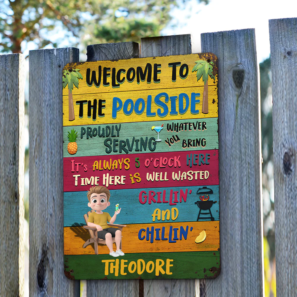 Welcome To The Patio - Personalized Custom Metal Sign - Image 3