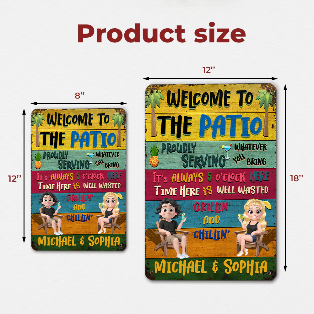 Welcome To The Patio - Personalized Custom Metal Sign - Image 5