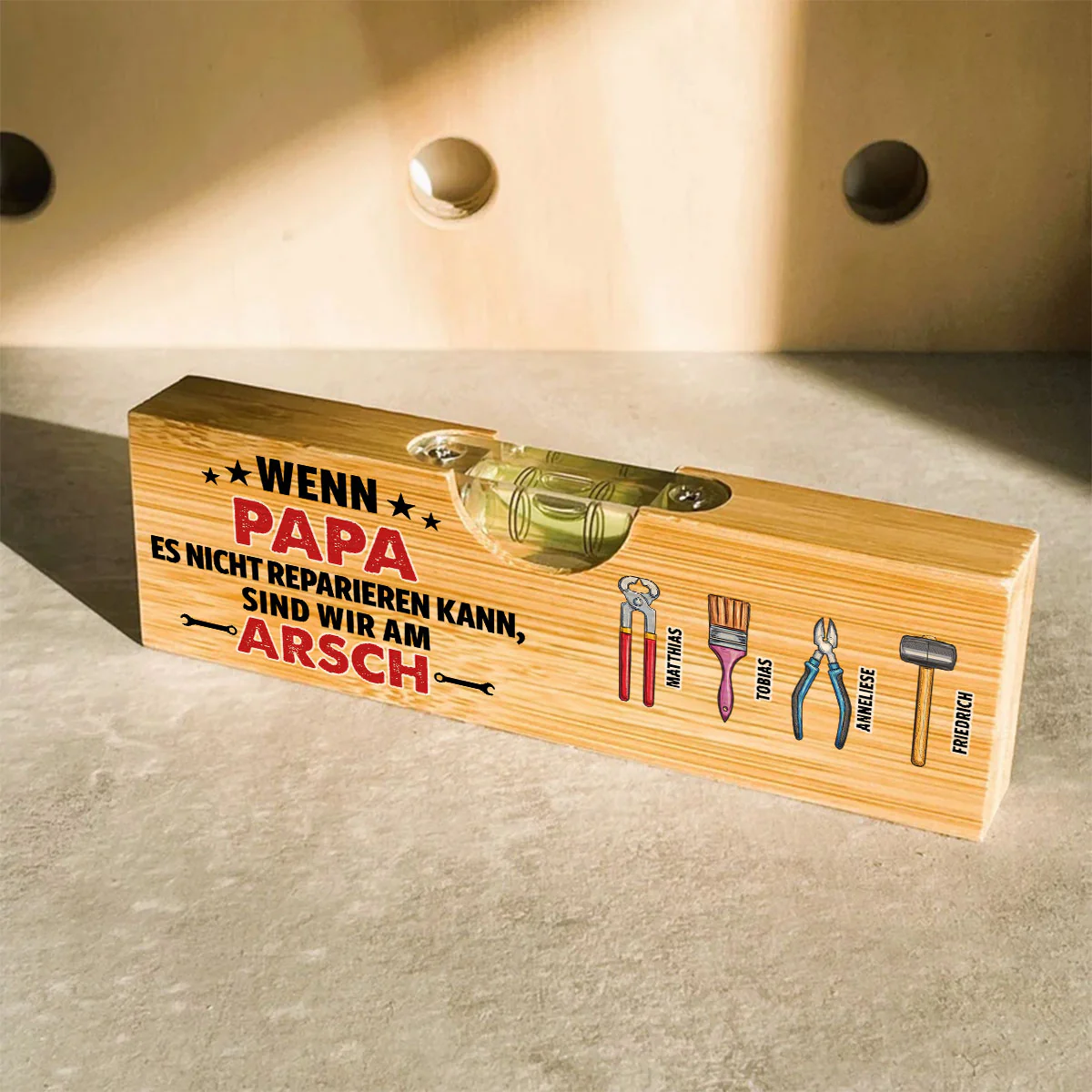 Wenn Papa Es Nicht Reparieren Kann - Personalisierte Wasserwaage Mit Flaschenöffner - Image 4