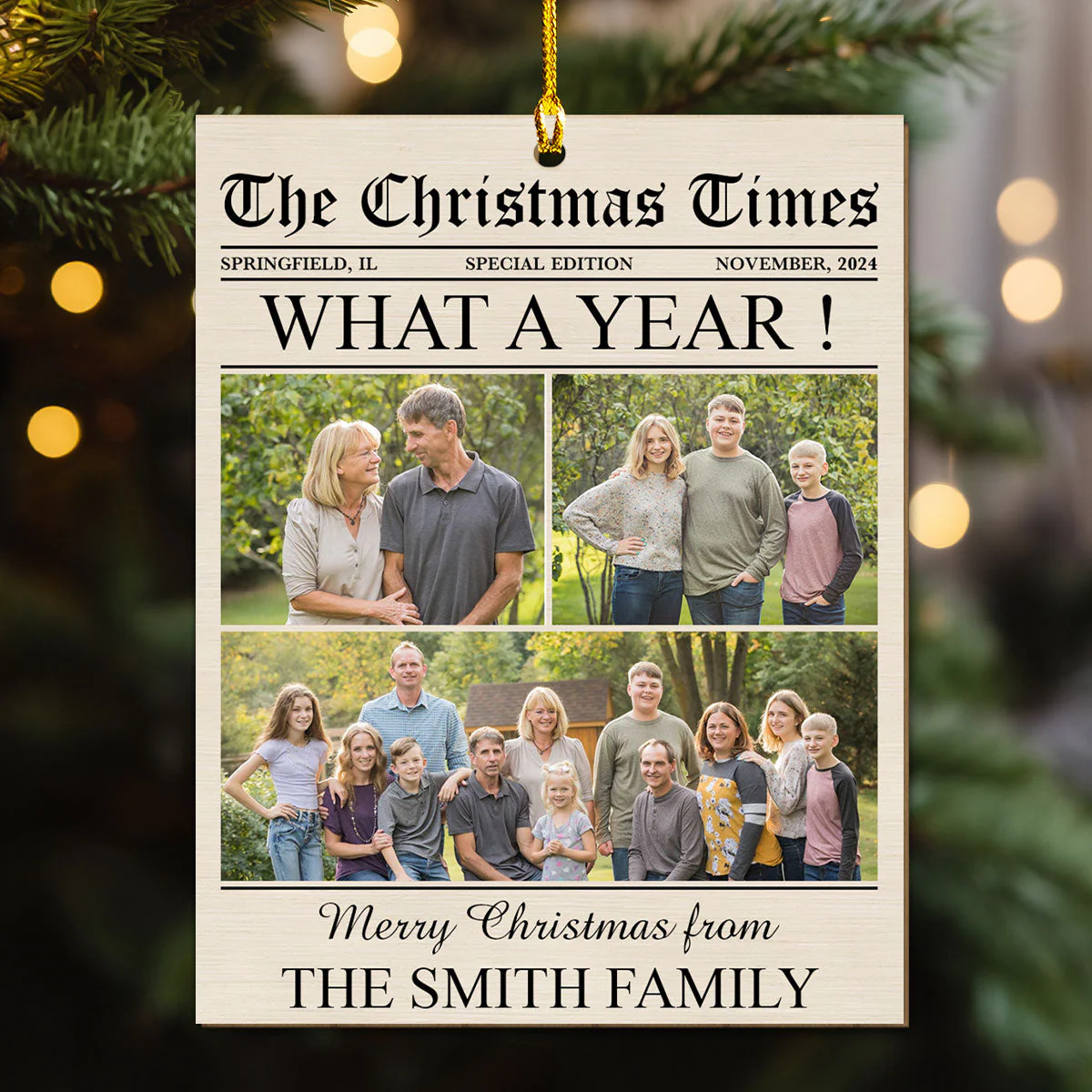 What A Year - Personalized Custom Wood Ornament - Image 3