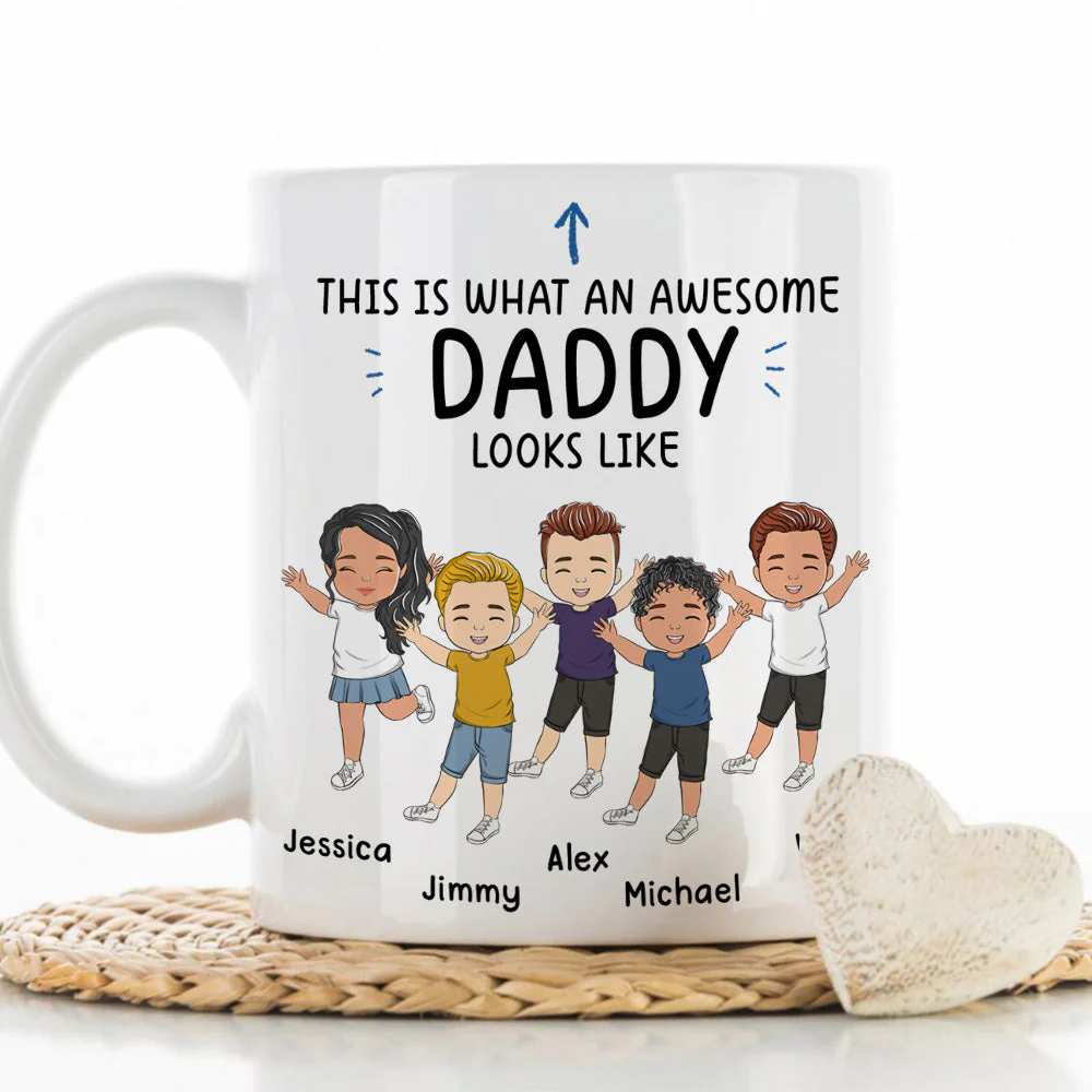 What An Awesome Daddy Looks Like - Personalized Custom Coffee Mug - Image 2