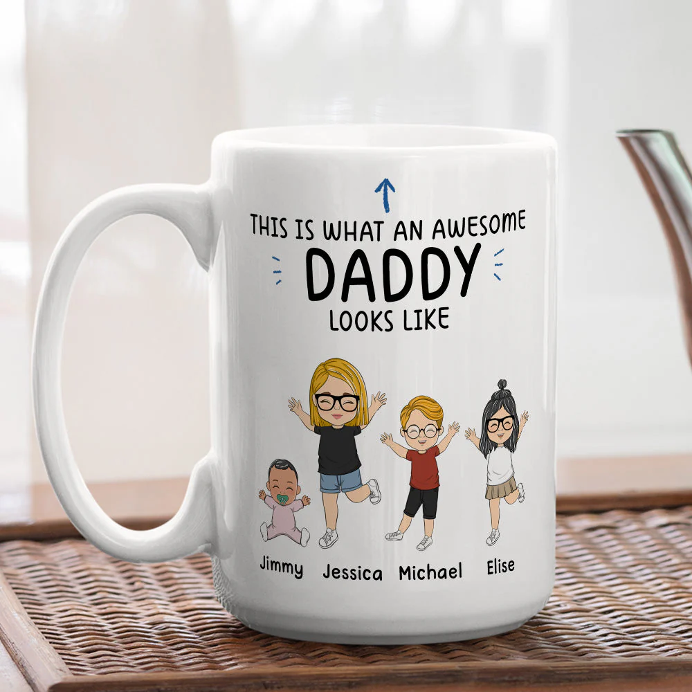 What An Awesome Daddy Looks Like - Personalized Custom Coffee Mug - Image 4