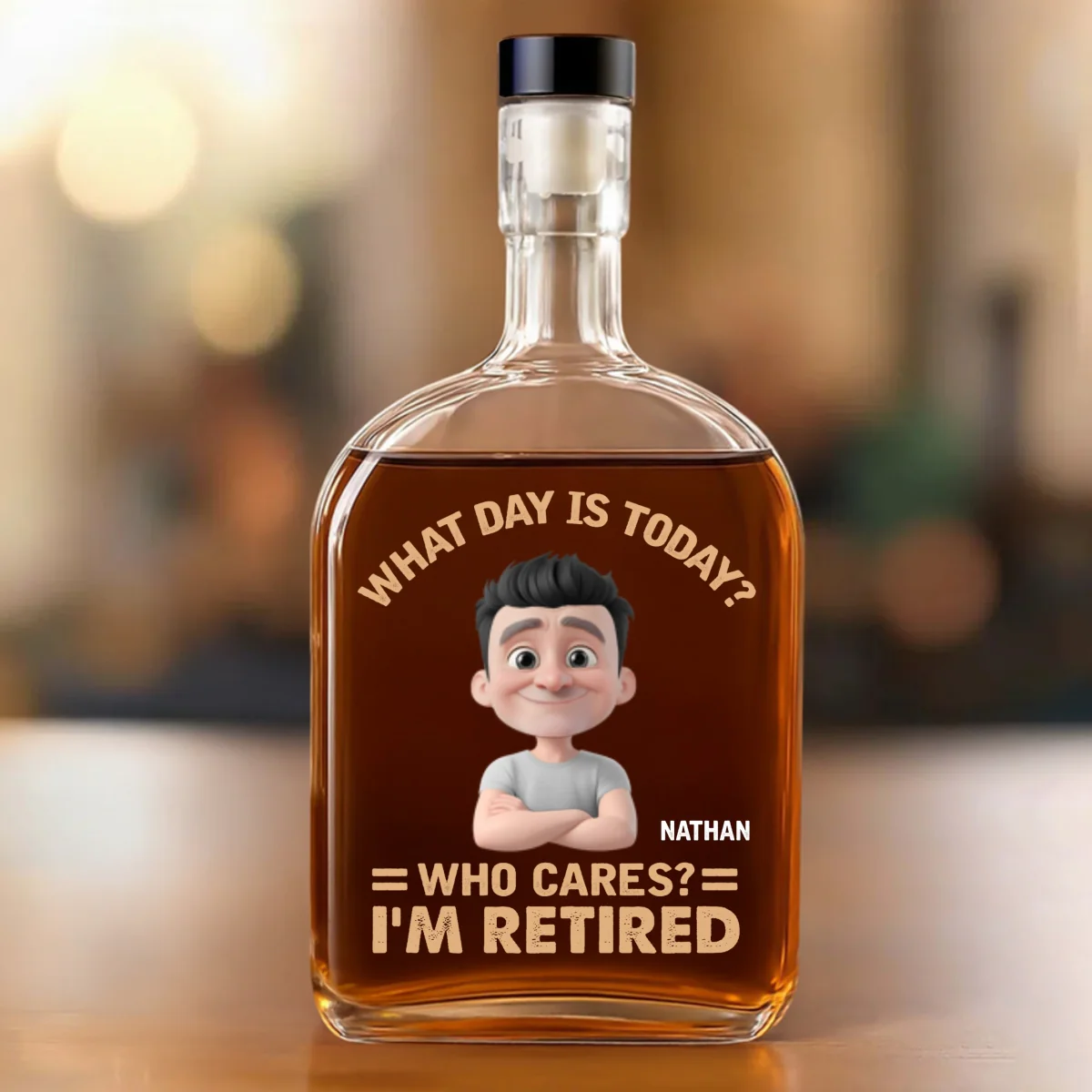 What Day Is Today Who Cares - Personalized Custom Spirits Decanter - Image 6