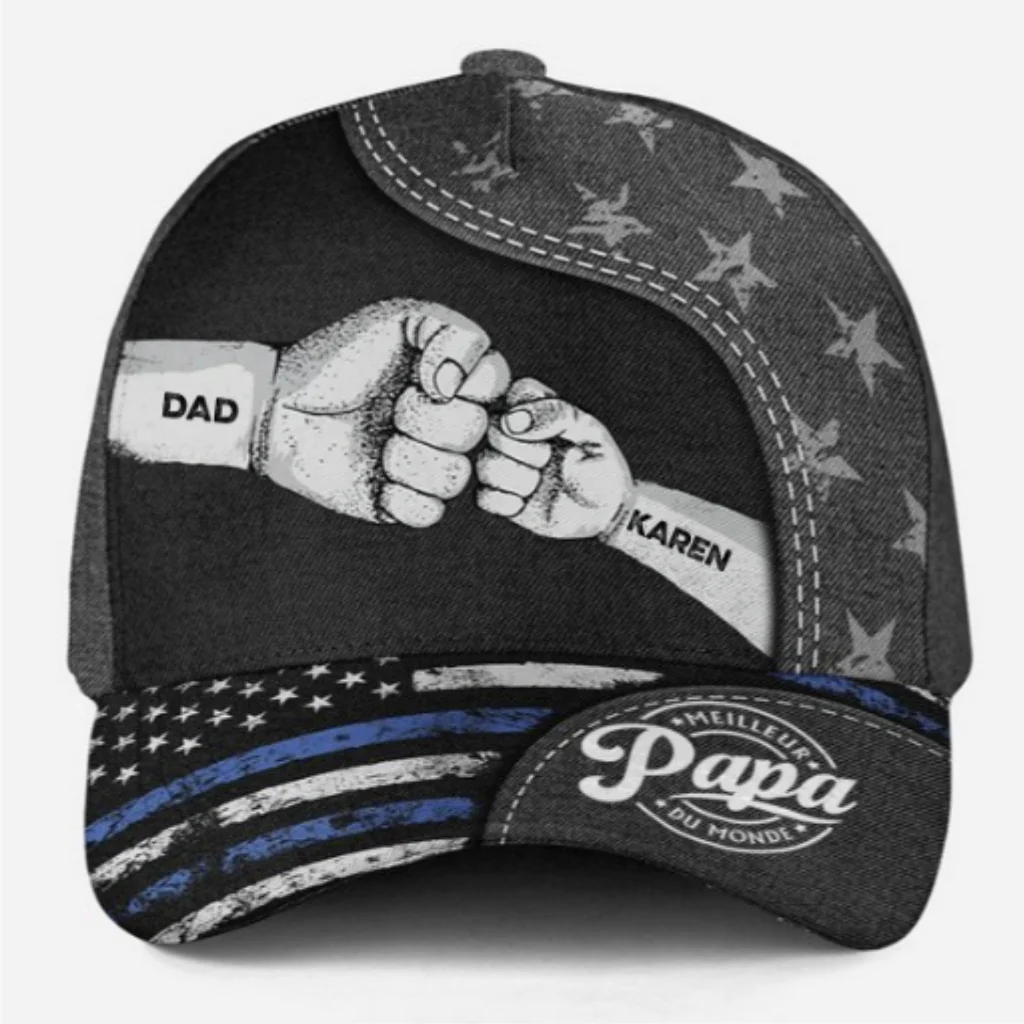 What Makes Grandpa Strong Is Love - Personalized Custom Classic Cap - Image 7