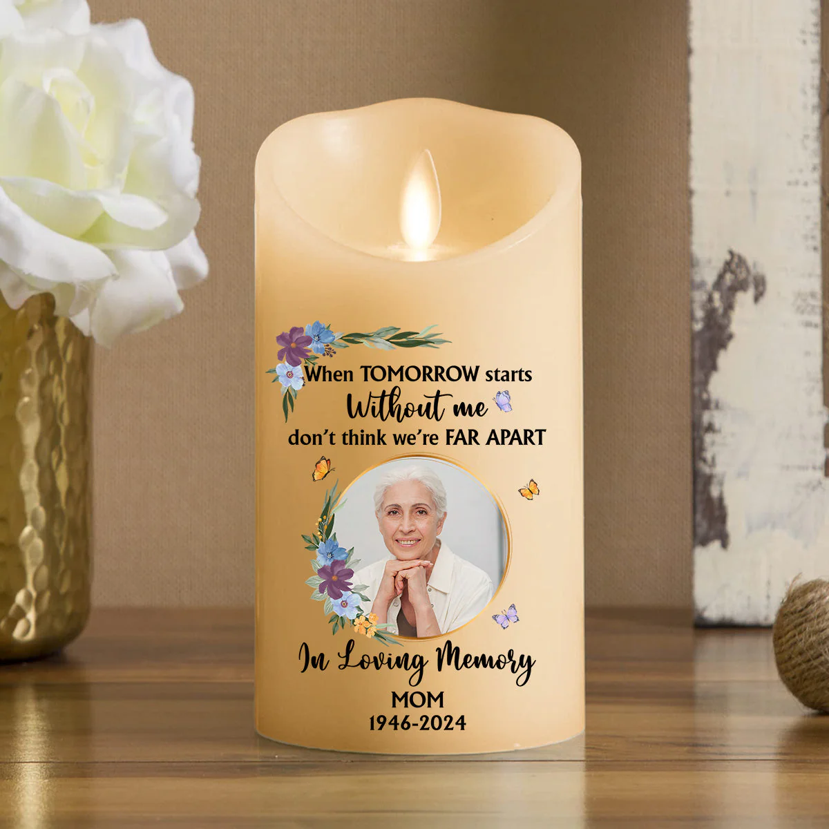 When Tomorrow Starts - Personalized Custom LED Candle - Image 2