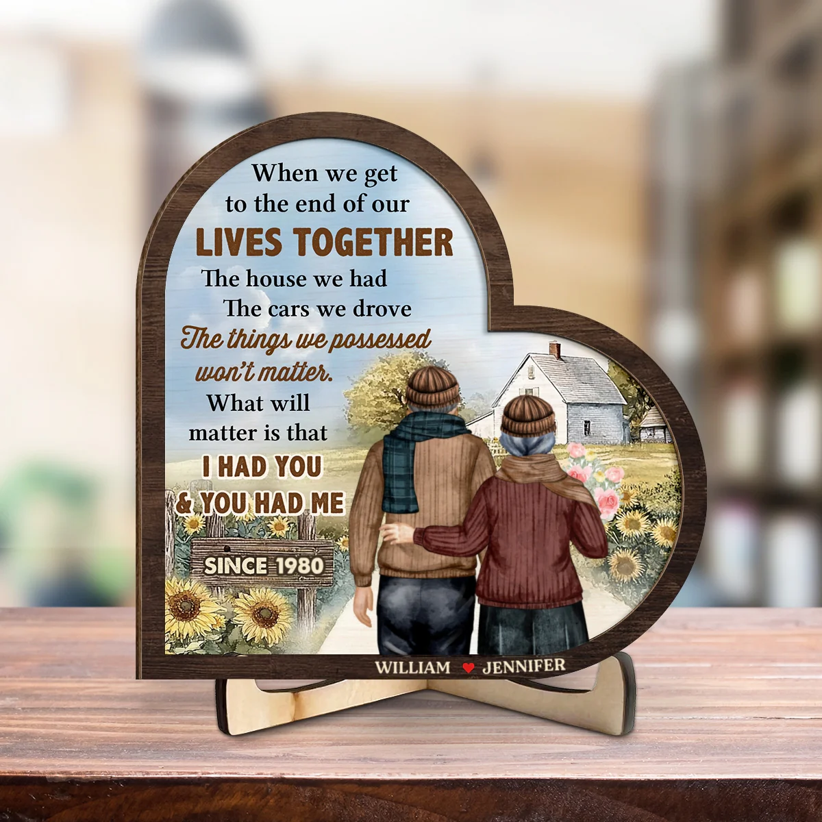 When We Get To The End Of Our Lives Together - Personalized Custom Wooden Plaque - Image 7