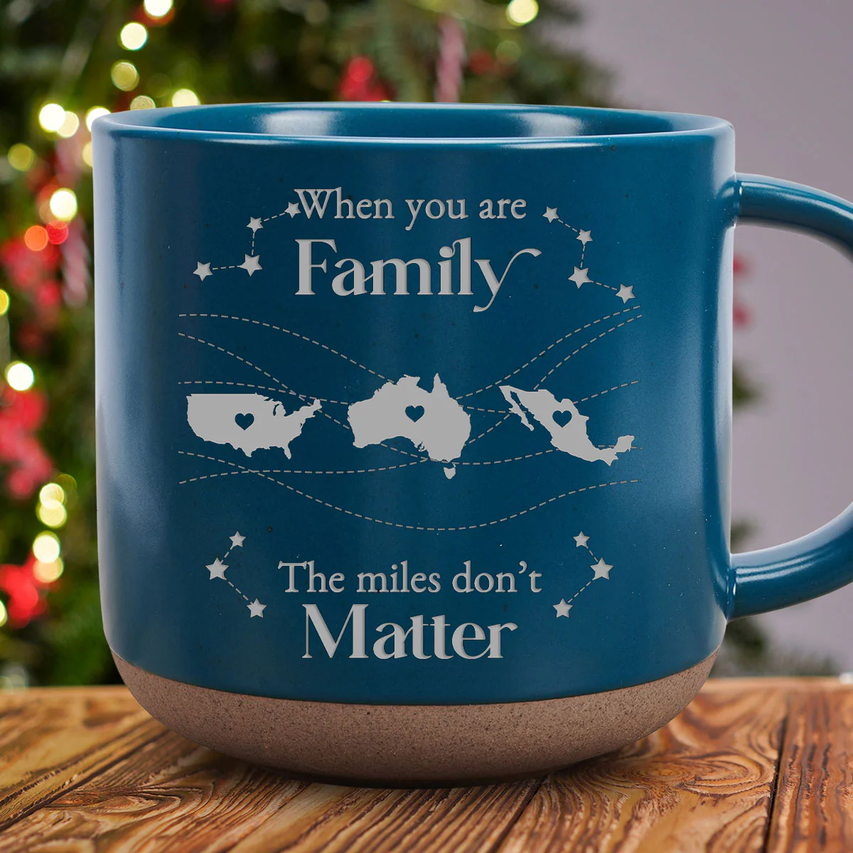 When You Are Family, Distance Does Not Matter International Version - Personalized Custom Pottery Mug - Image 5