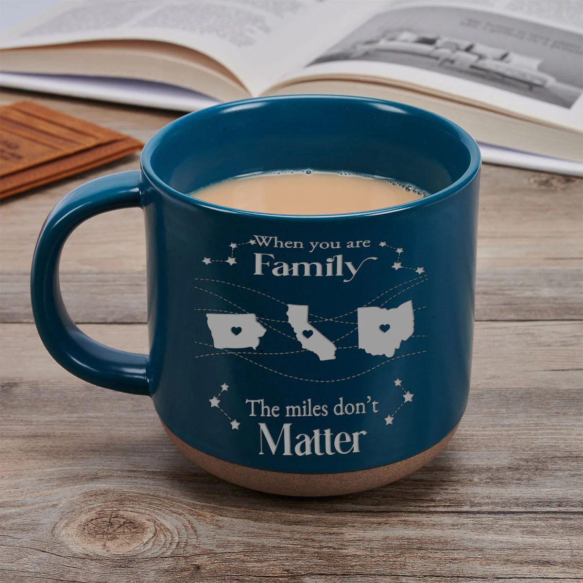 When You Are Family, Distance Does Not Matter - Personalized Custom Pottery Mug - Image 4