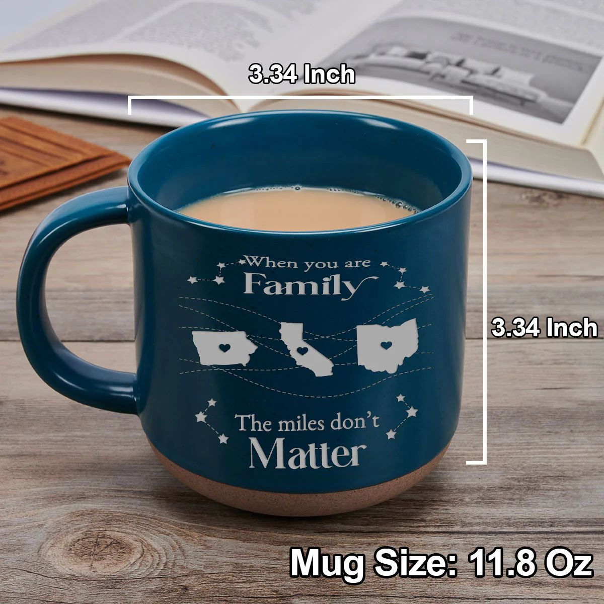 When You Are Family, Distance Does Not Matter - Personalized Custom Pottery Mug - Image 5