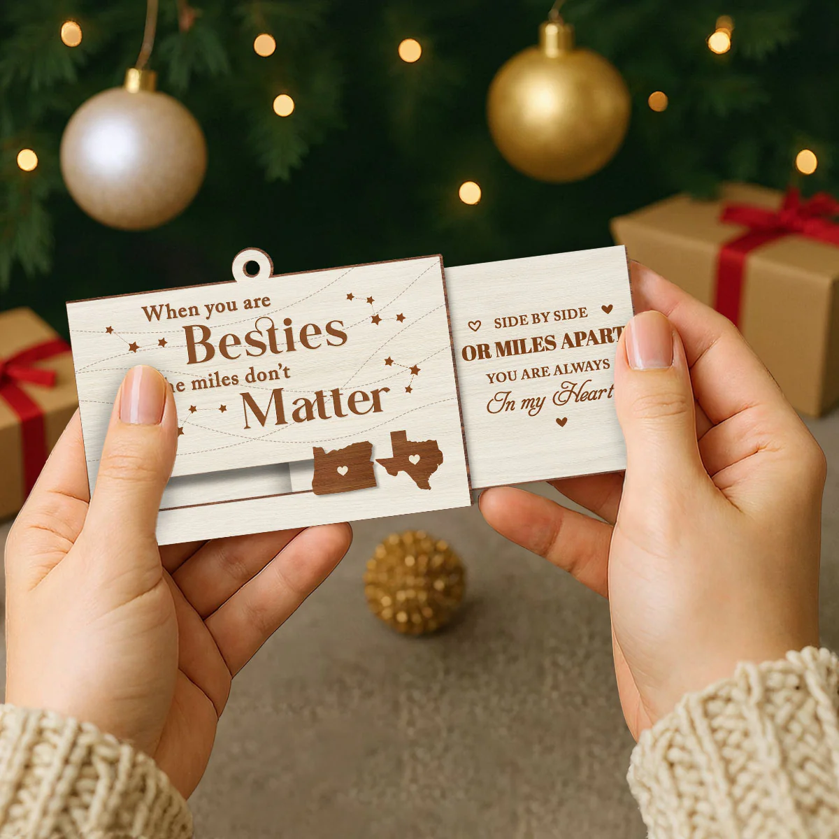 When You Are Family The Miles Do Not Matter - Personalized Custom Slide Ornament - Image 3