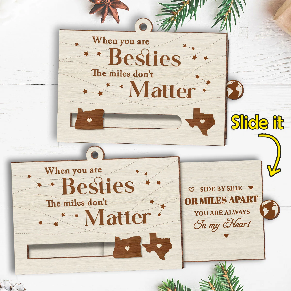 When You Are Family The Miles Do Not Matter - Personalized Custom Slide Ornament - Image 5