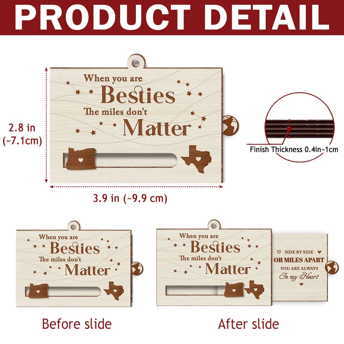 When You Are Family The Miles Do Not Matter - Personalized Custom Slide Ornament - Image 6