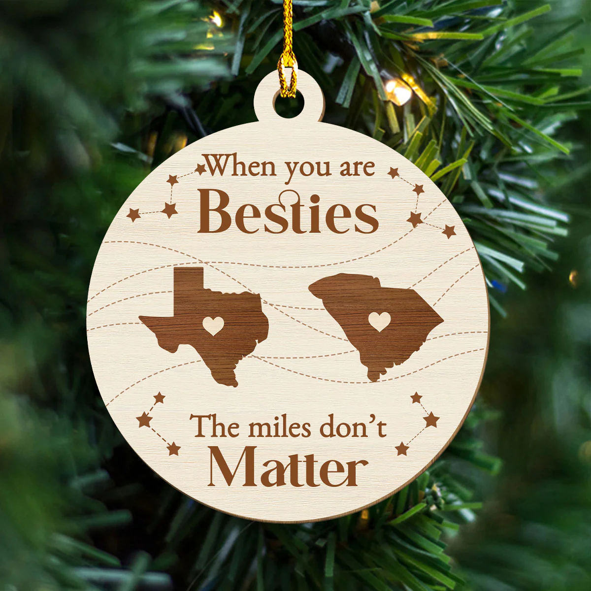 When You Are Family The Miles Do Not Matter - Personalized Custom Wood Ornament - Image 3