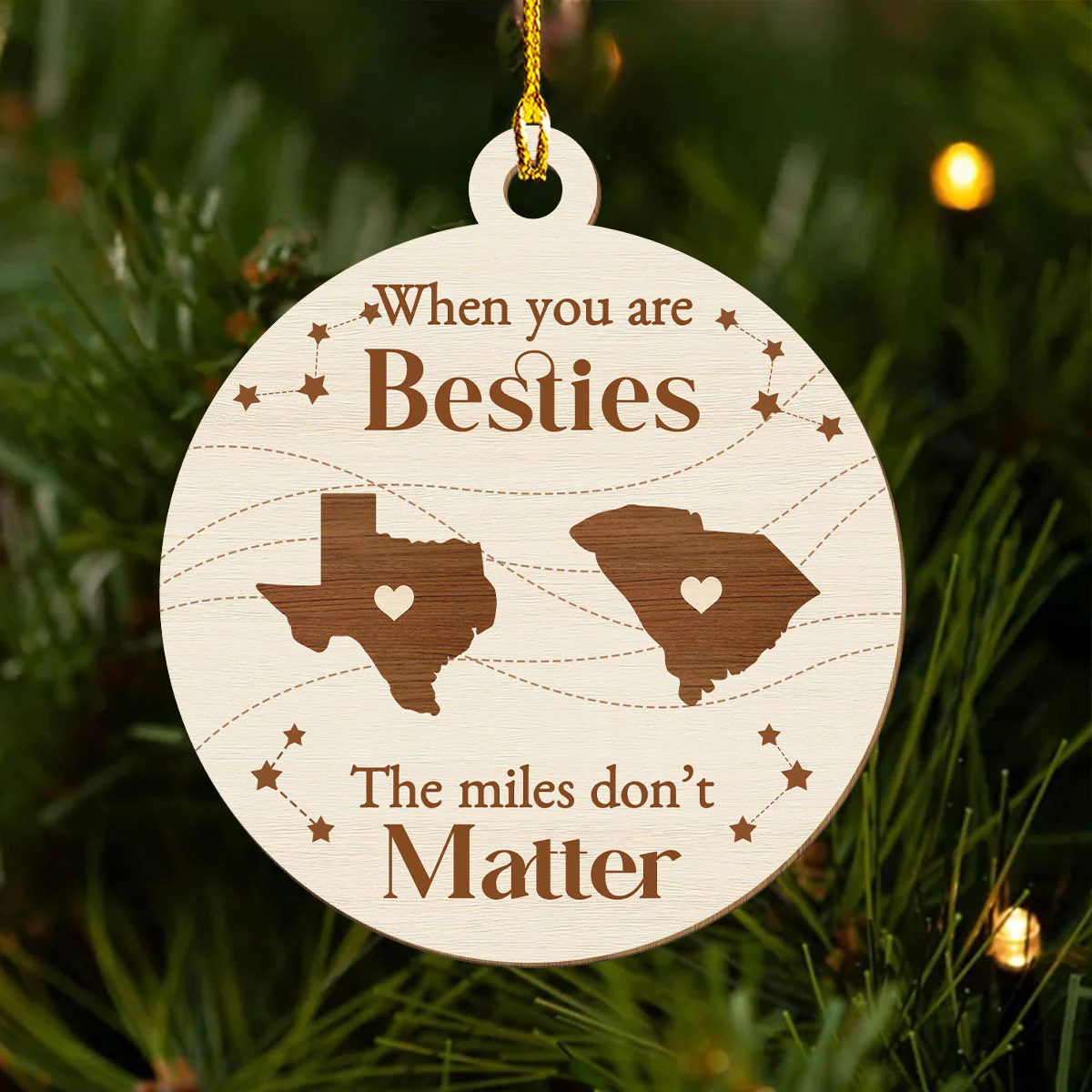 When You Are Family The Miles Do Not Matter - Personalized Custom Wood Ornament - Image 4