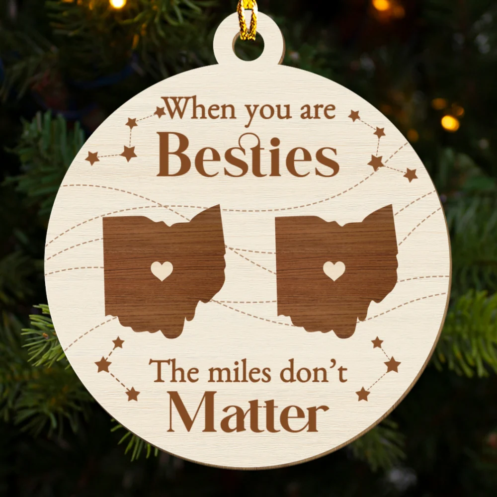 When You Are Family The Miles Do Not Matter - Personalized Custom Wood Ornament - Image 5