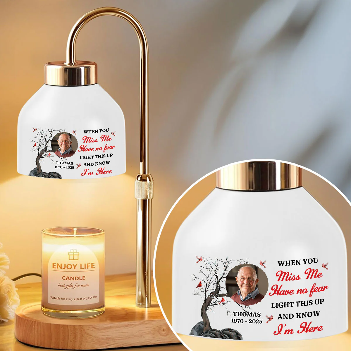 When You Miss Me Have No Fear - Personalized Custom Candle Warmer Lamp